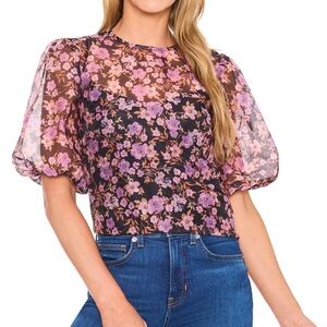 Cece Women's Balloon Sleeve Crew Neck Top - size XL NWT